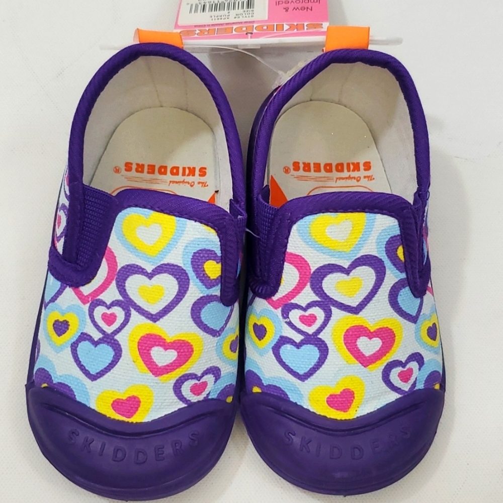 Skidders - Skidproof shoes purple hearts  24 months